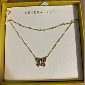 kendra scott gold butterfly necklace. never worn,still in box